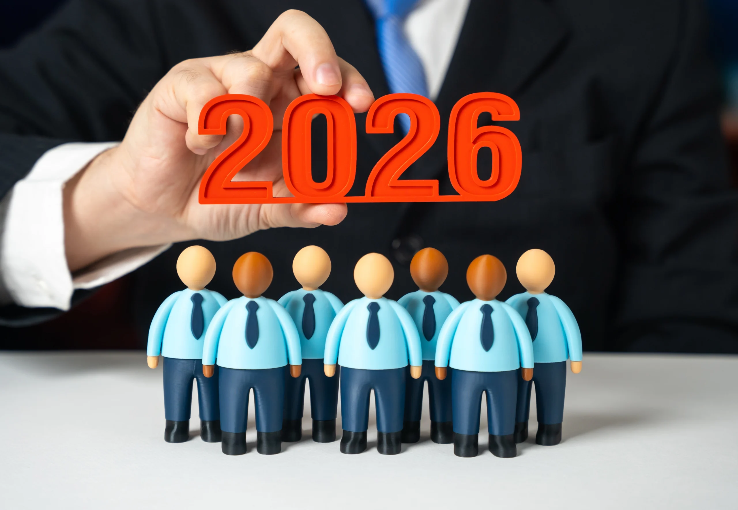 office workers and 2026 in the hand